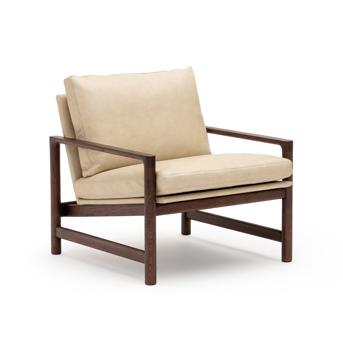 Troubadour Chair - Espresso Oak & Limestone Leather