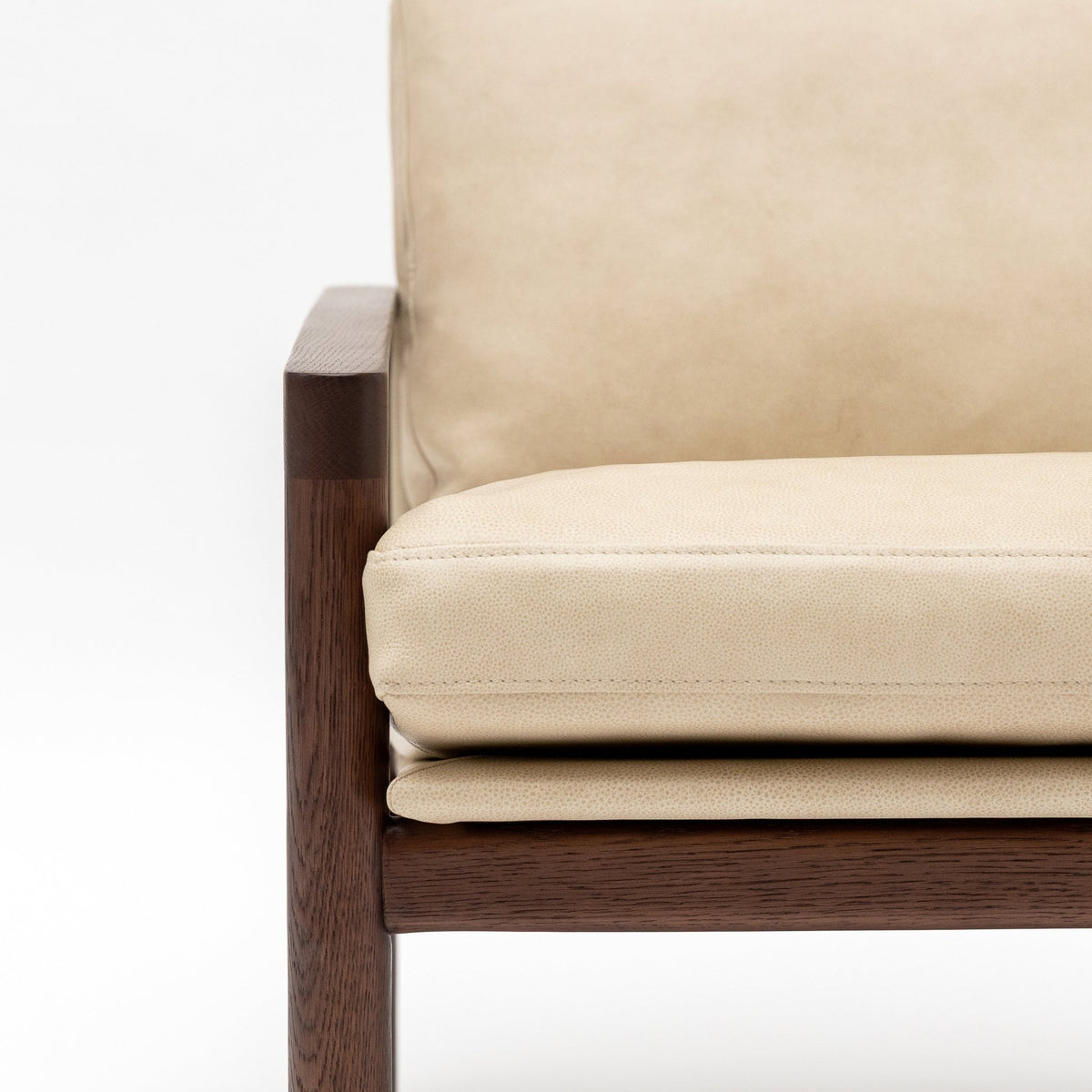 Troubadour Chair - Espresso Oak & Limestone Leather