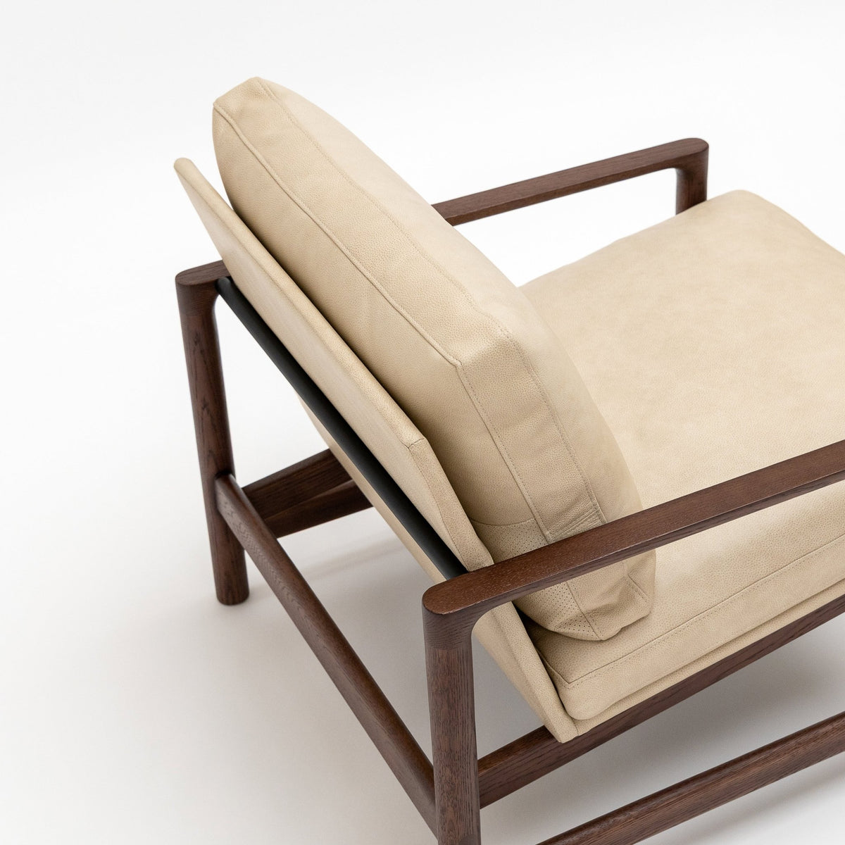 Troubadour Chair - Espresso Oak & Limestone Leather