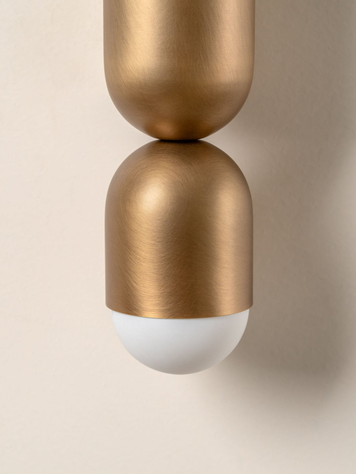Tuba - 2 Light Aged Brass And Opal Wall Light