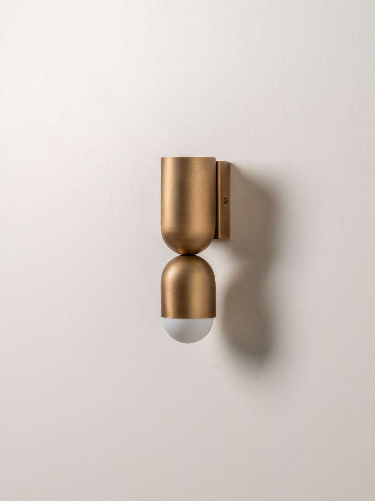 Tuba - 2 Light Aged Brass And Opal Wall Light