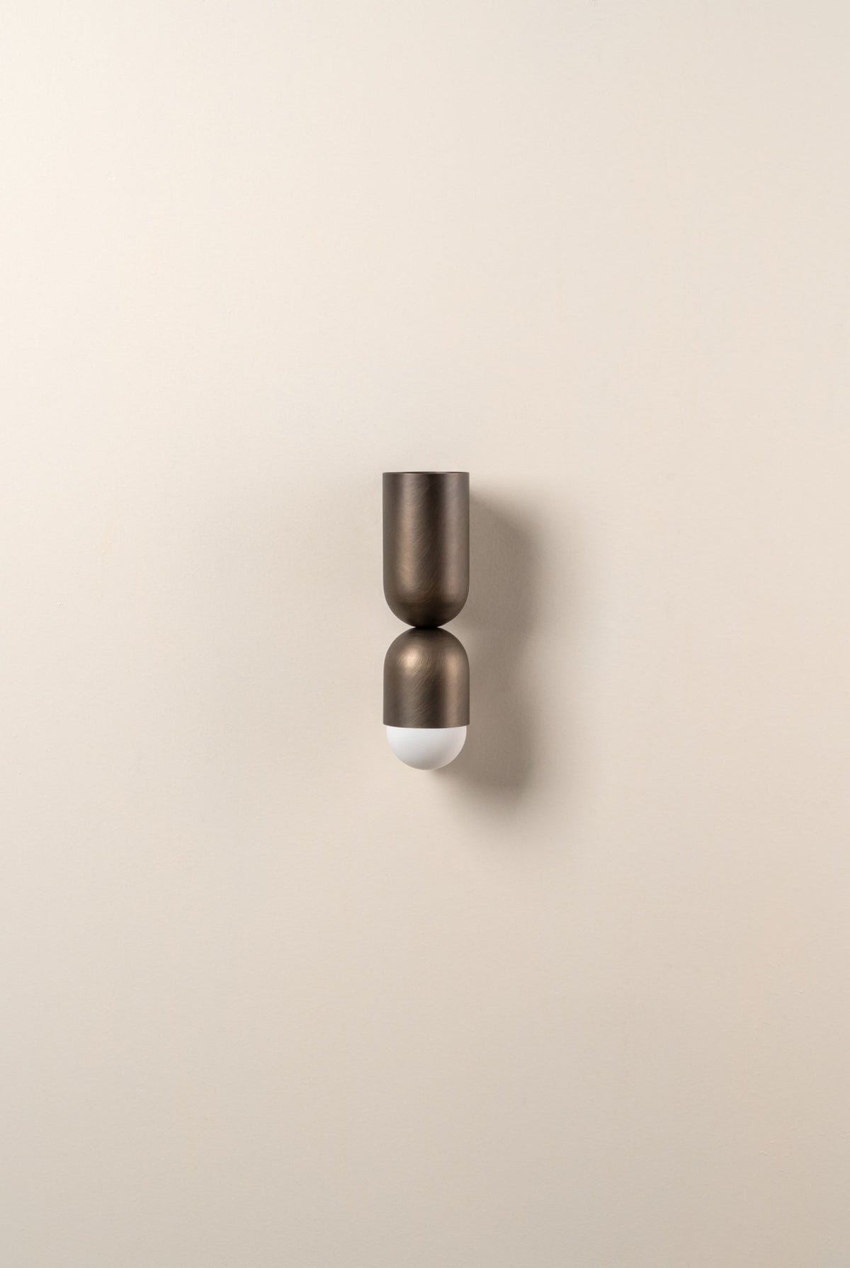 Tuba - 2 Light Bronze And Opal Wall Light
