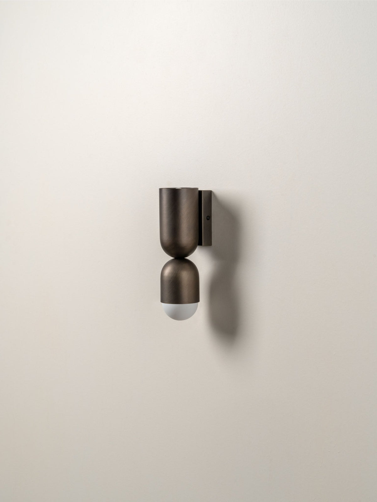 Tuba - 2 Light Bronze And Opal Wall Light