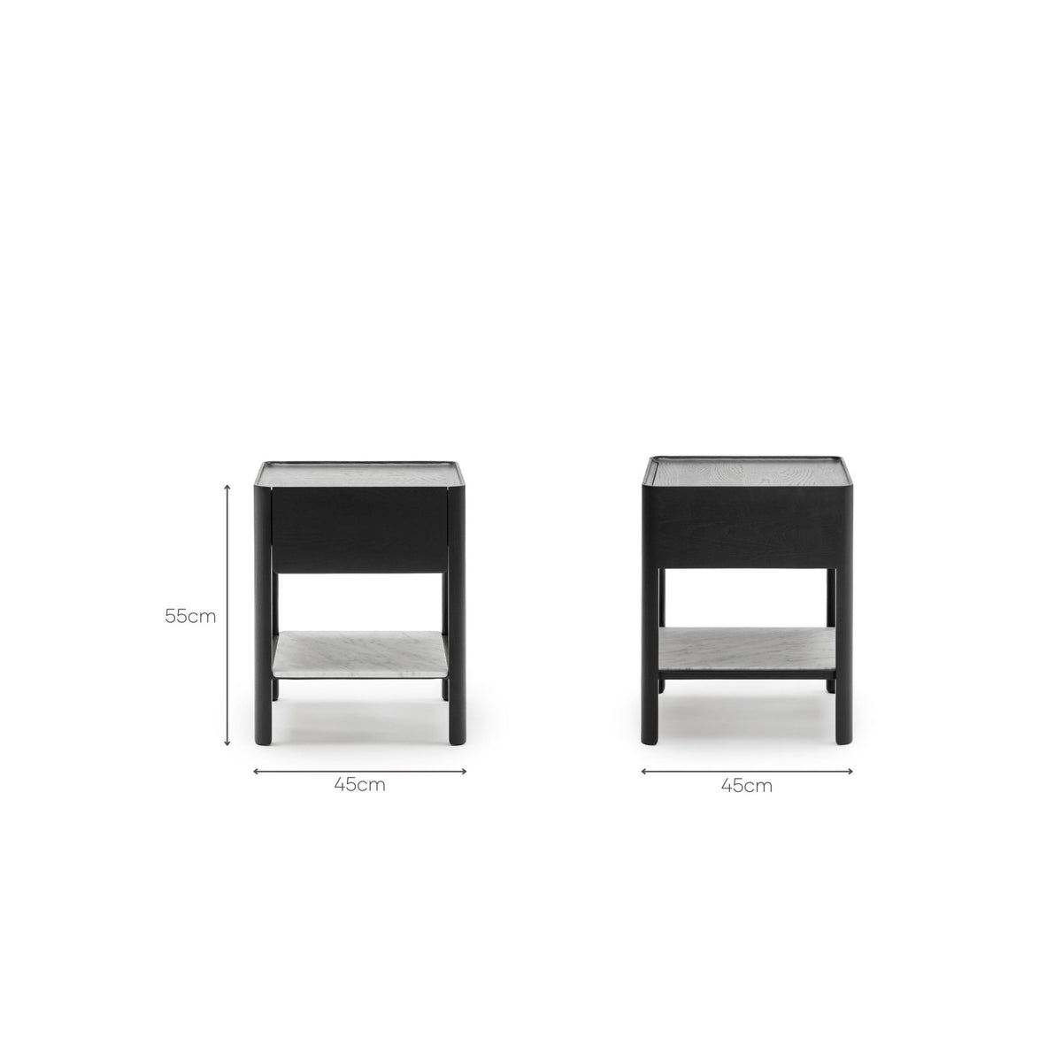 Tye Nightstand 45 - Black Oak & Bianca Carrara - Nightstands Tolv Loom Collection Dubai