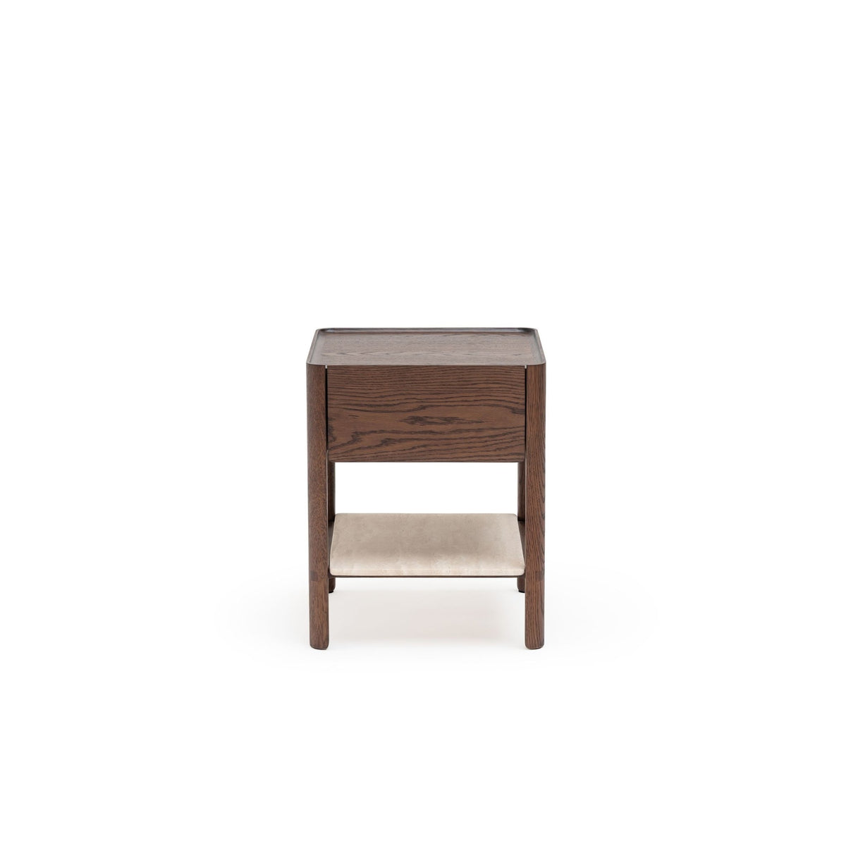 Tye Nightstand 45 - Espresso Oak & Travertine - Nightstands Tolv Loom Collection Dubai