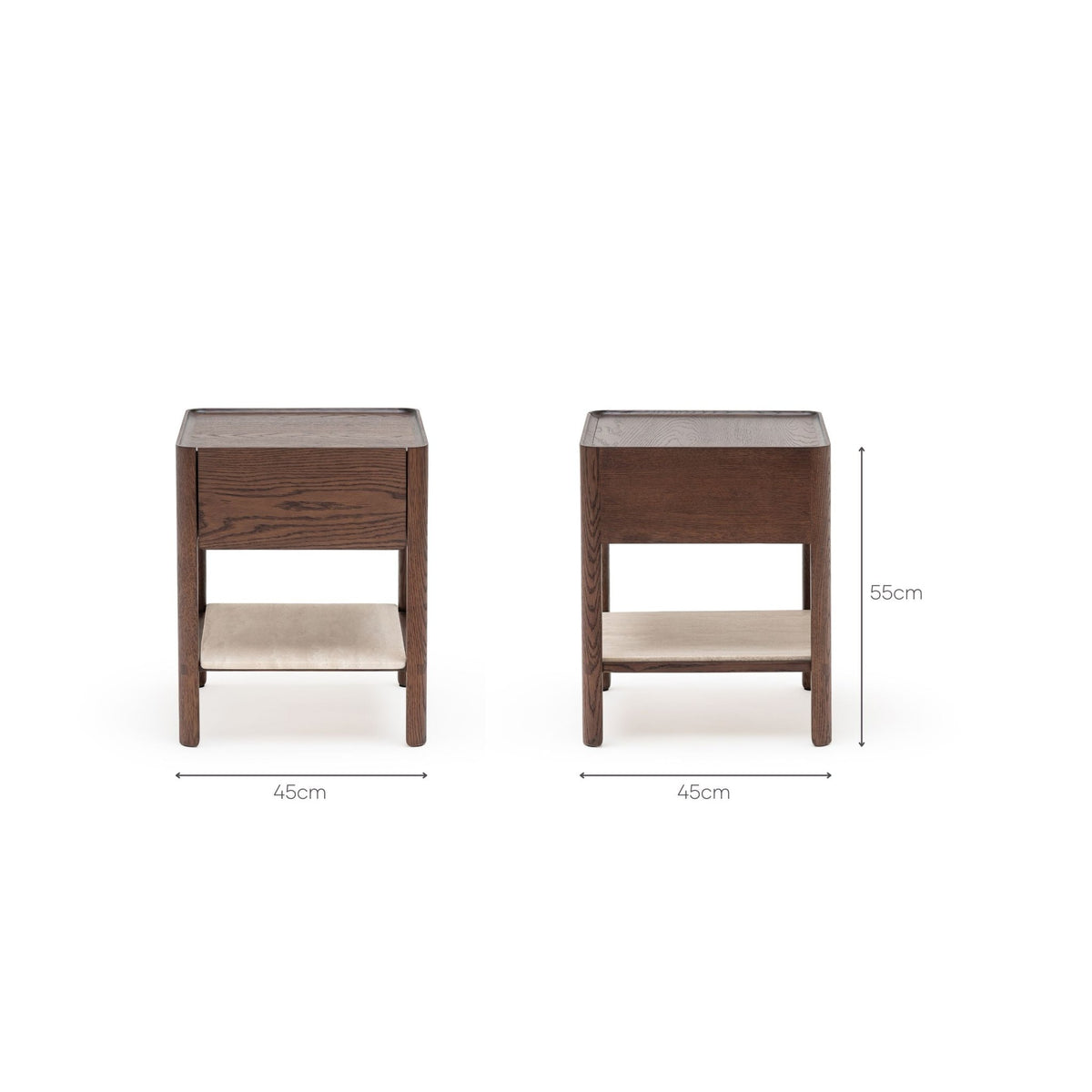 Tye Nightstand 45 - Espresso Oak & Travertine - Nightstands Tolv Loom Collection Dubai
