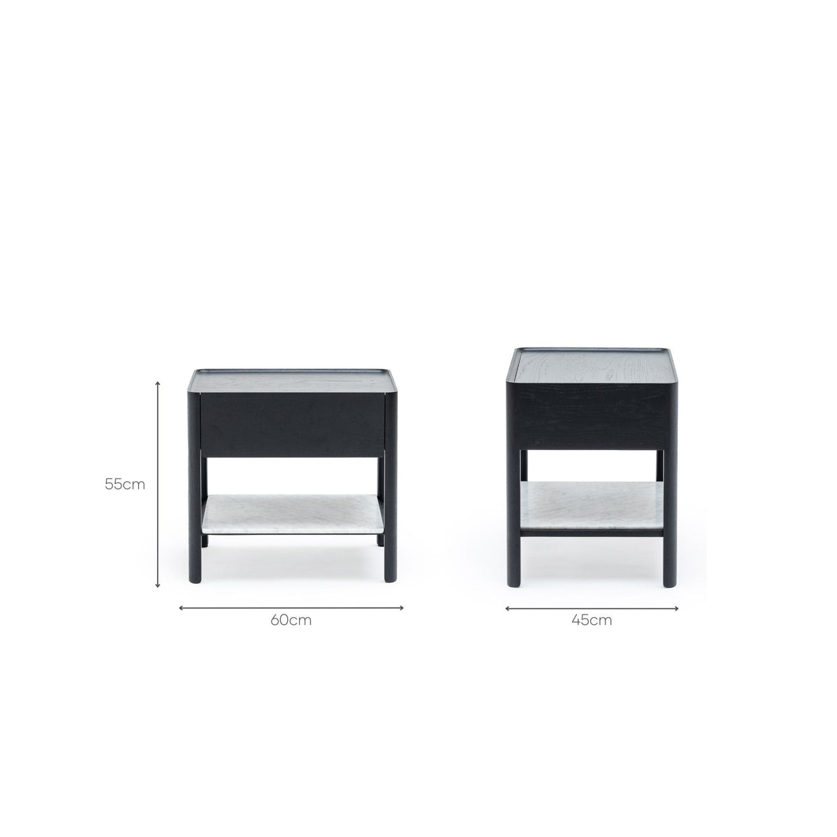 Tye Nightstand 60 - Black Oak & Bianca Carrara - Nightstands Tolv Loom Collection Dubai