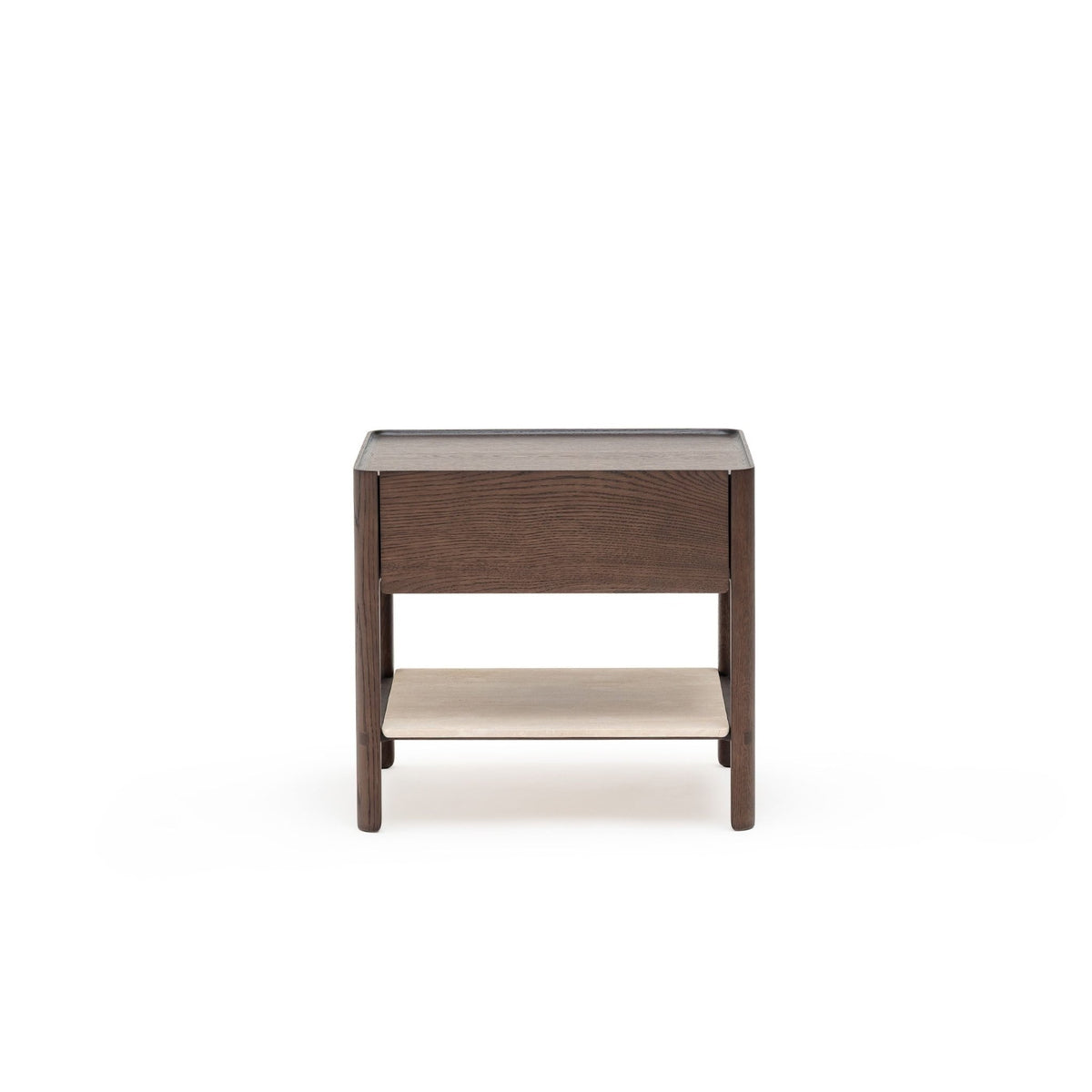 Tye Nightstand 60 - Espresso Oak & Travertine - Nightstands Tolv Loom Collection Dubai