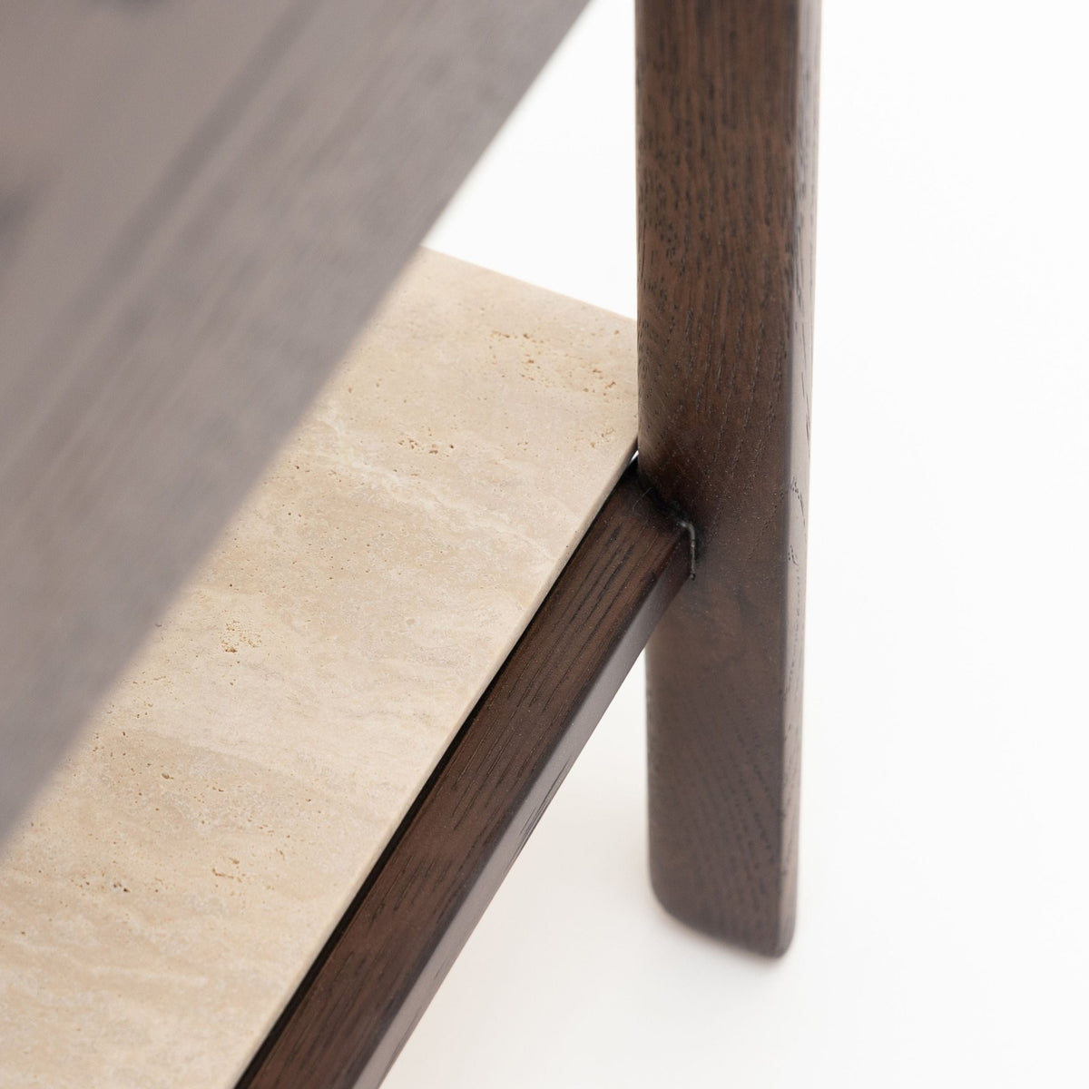 Tye Nightstand 60 - Espresso Oak & Travertine - Nightstands Tolv Loom Collection Dubai