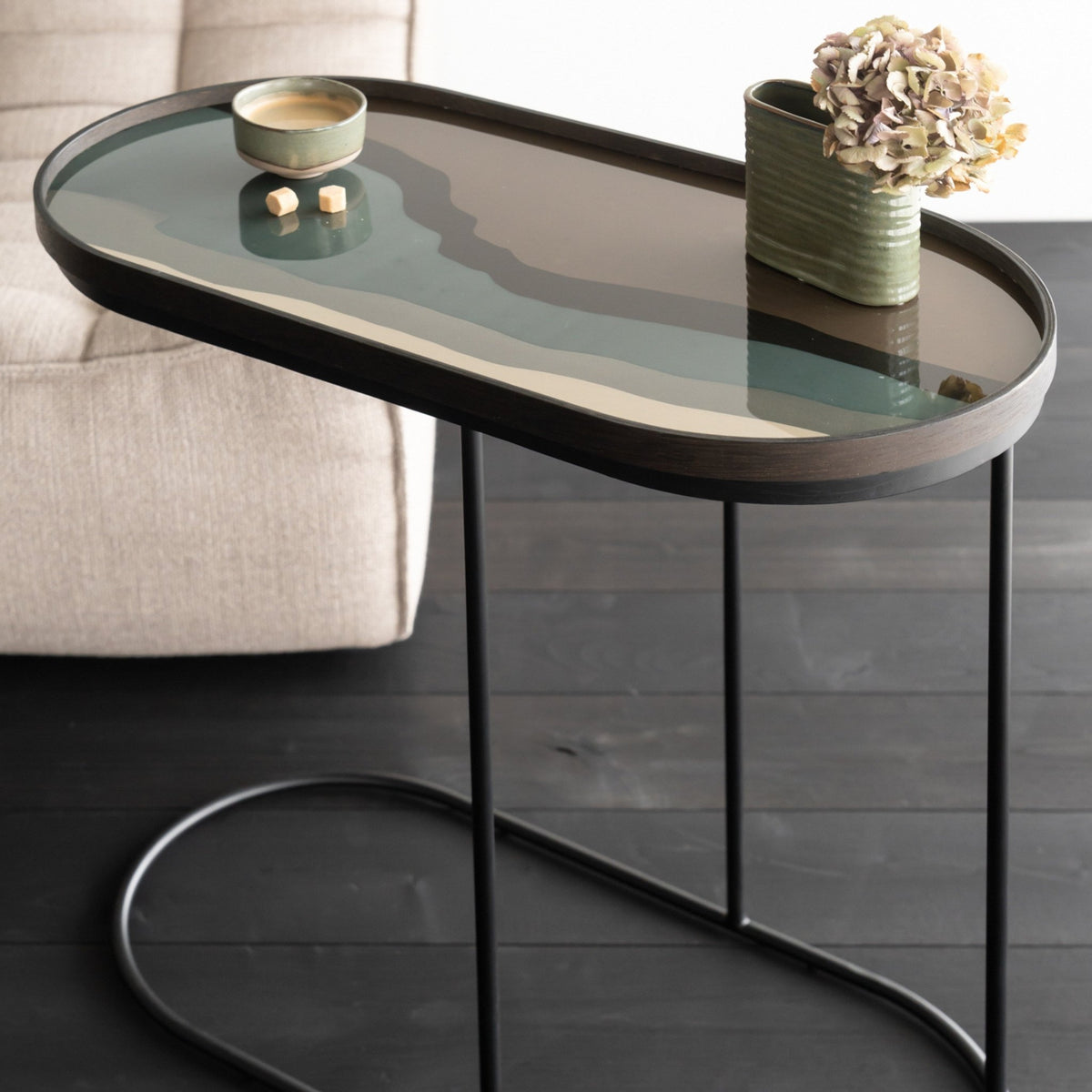 Wabi Sabi Oblong Glass Tray - Slate