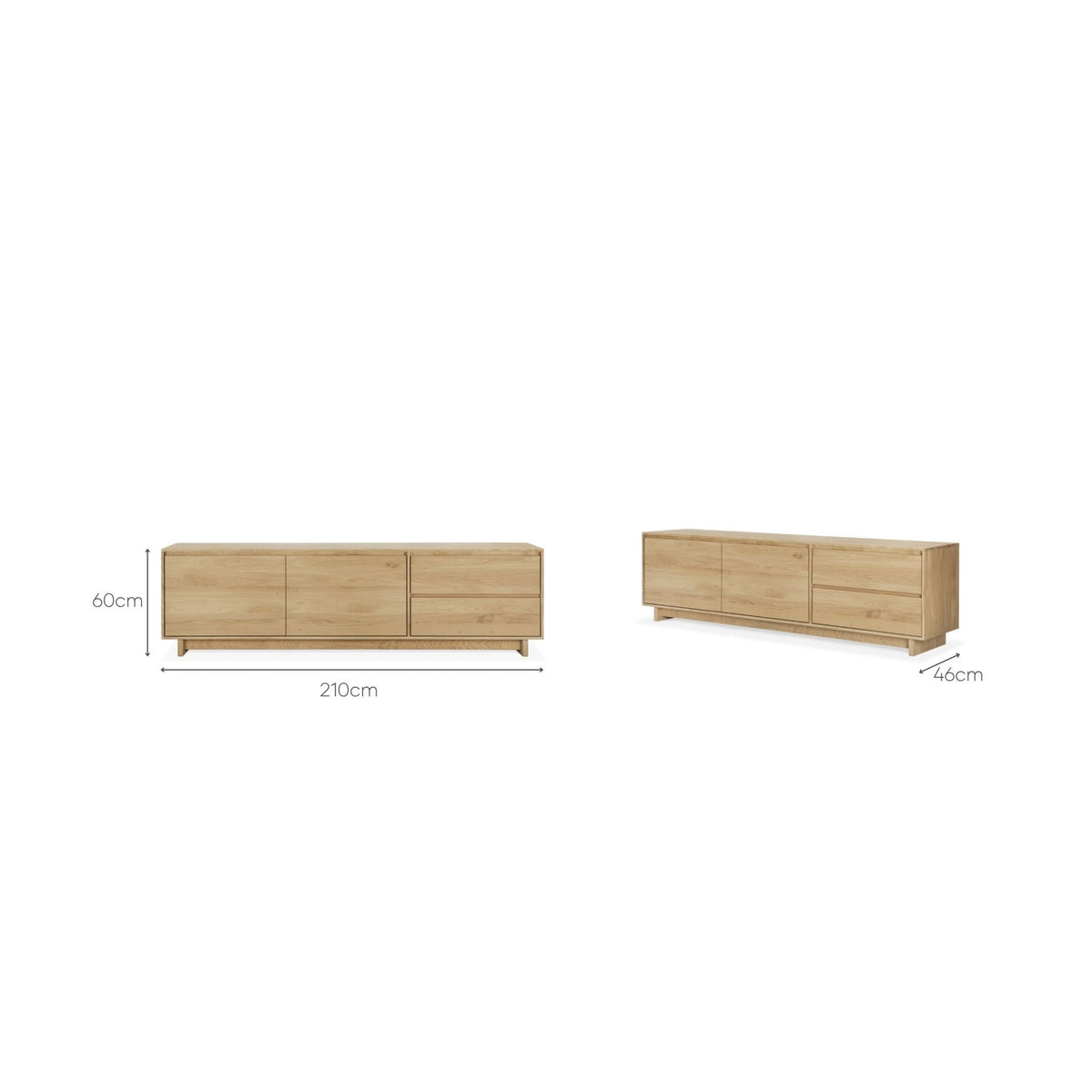 Wave TV Cupboard - Oak - TV and Entertainment Units Ethnicraft Loom Collection Dubai