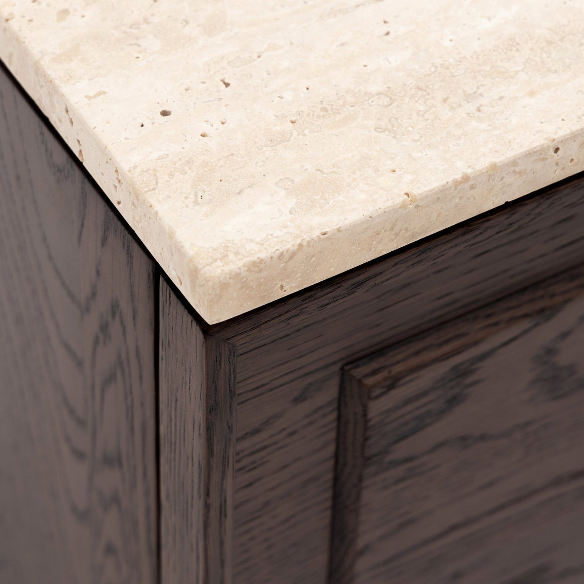 Yorke 220 Entertainment Unit - Espresso Oak & Travertine