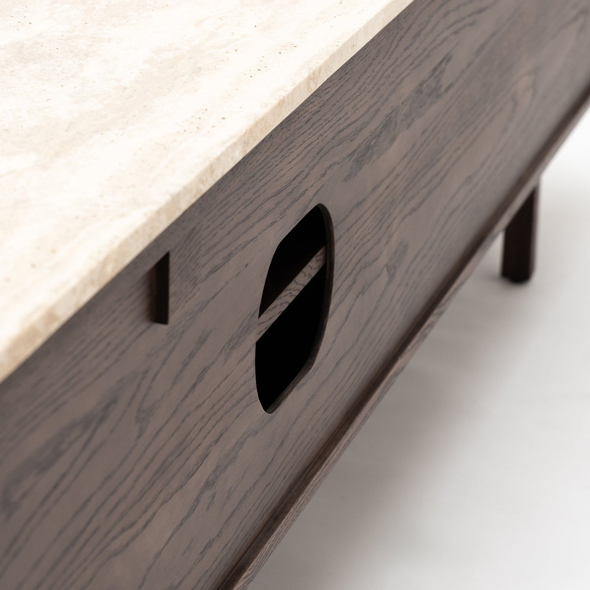 Yorke 220 Entertainment Unit - Espresso Oak & Travertine