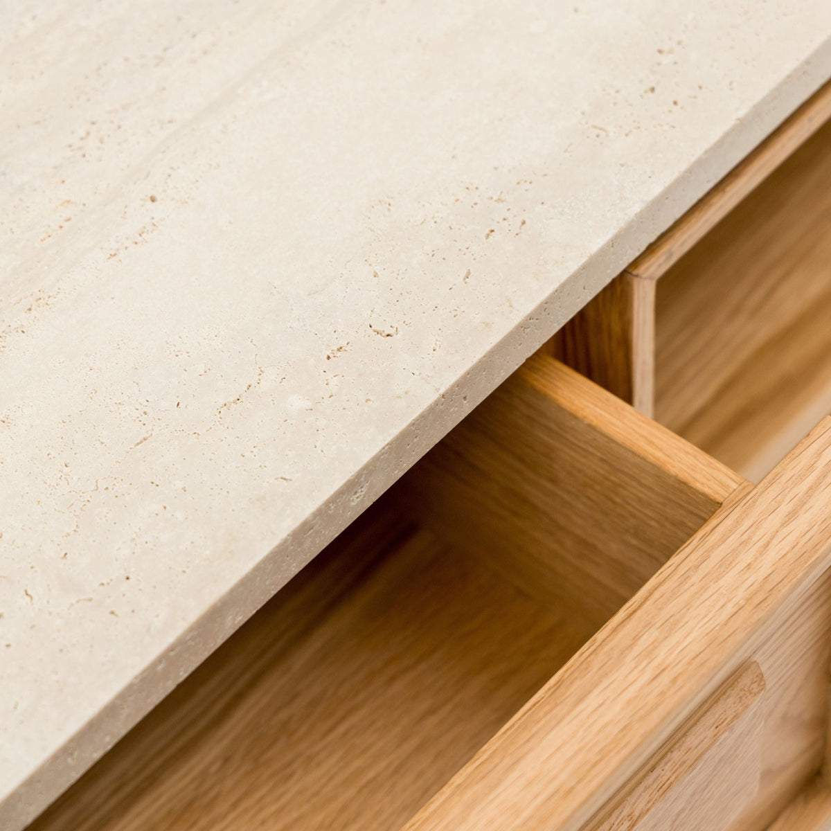 Yorke 220 Entertainment Unit - Light Oak & Travertine - TV and Entertainment Units Tolv Loom Collection Dubai