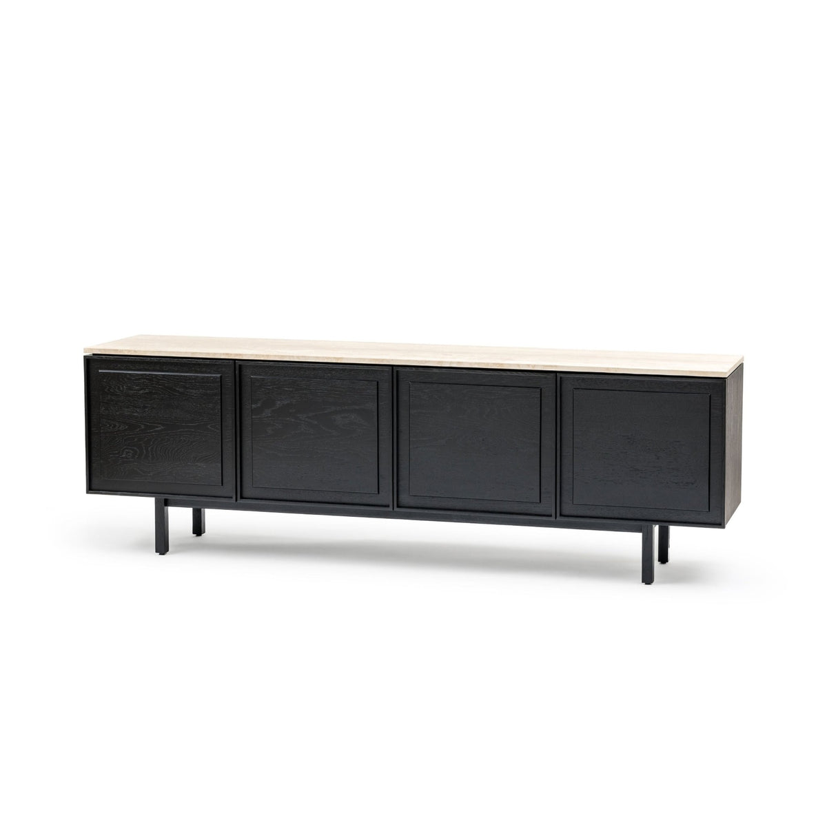 Yorke 220 Sideboard - Black Oak & Travertine - Buffets & Sideboards Tolv Loom Collection Dubai