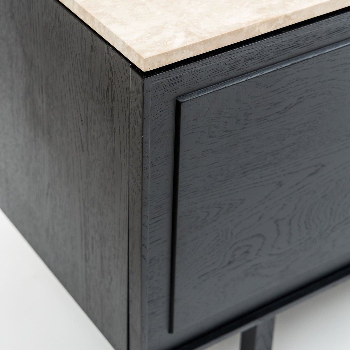 Yorke 220 Sideboard - Black Oak & Travertine - Buffets & Sideboards Tolv Loom Collection Dubai