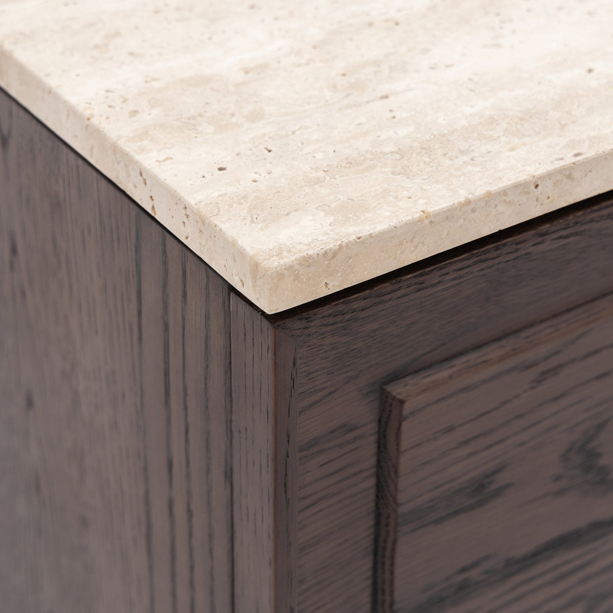 Yorke 220 Sideboard - Espresso Oak & Travertine