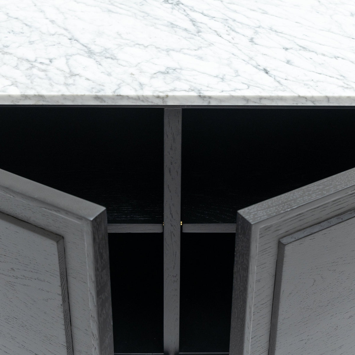 Yorke Highboard - Black Oak & Bianca Carrara