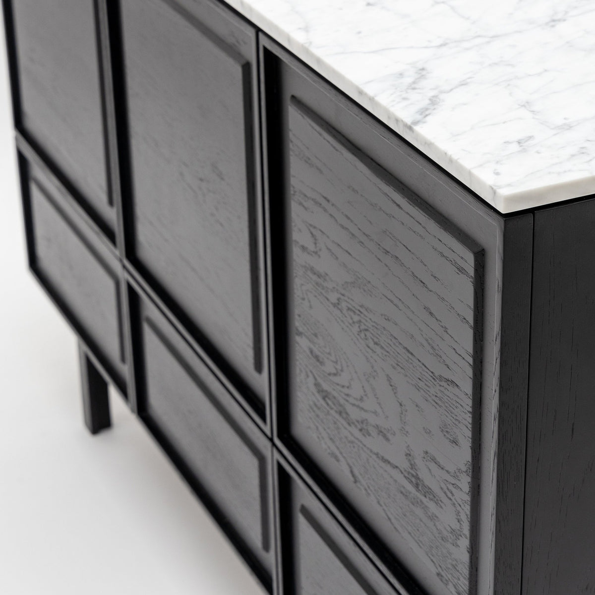 Yorke Highboard - Black Oak & Bianca Carrara