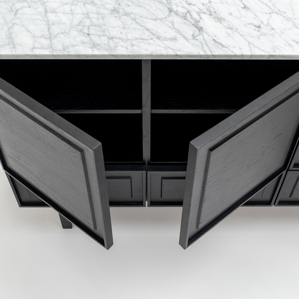 Yorke Highboard - Black Oak & Bianca Carrara