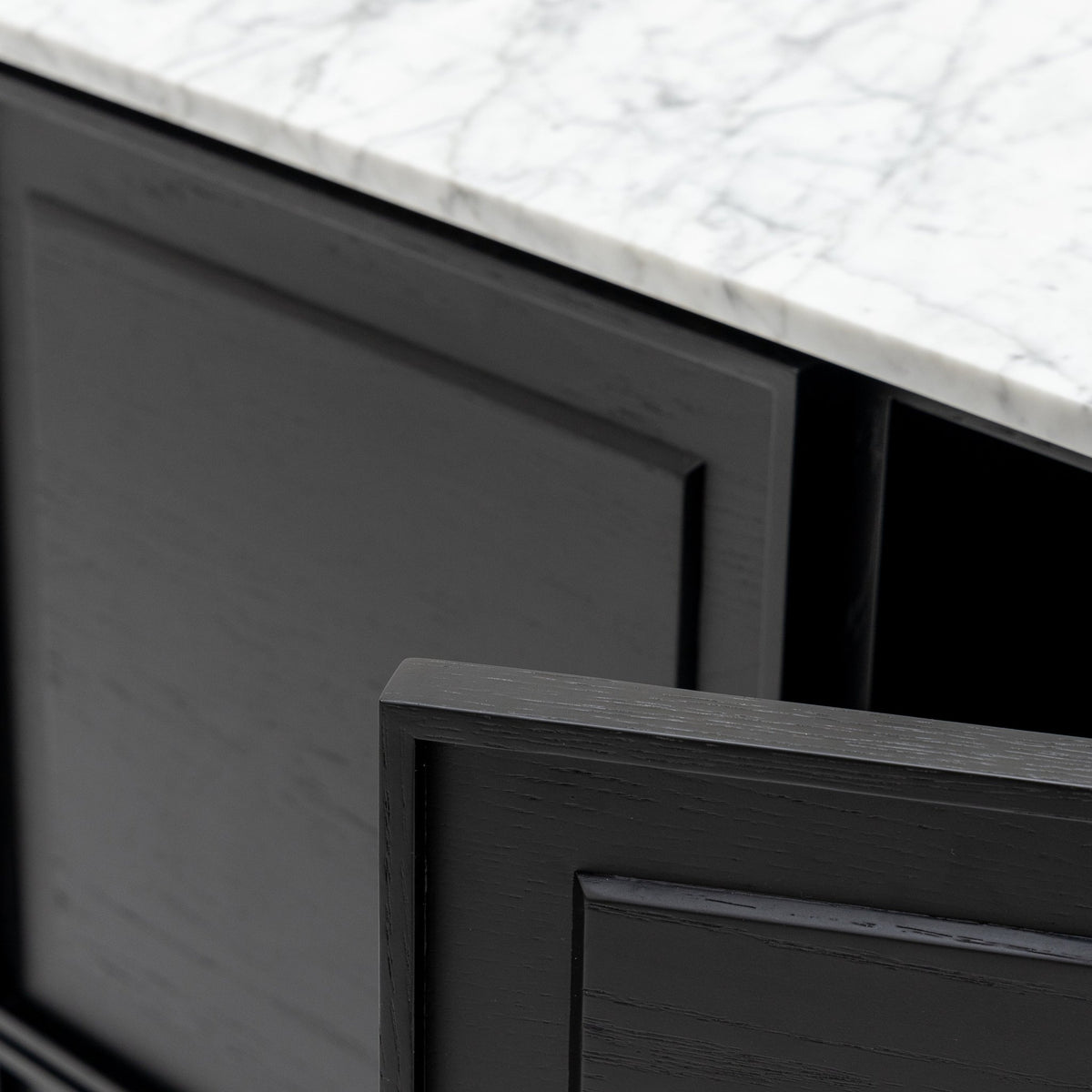 Yorke Highboard - Black Oak & Bianca Carrara