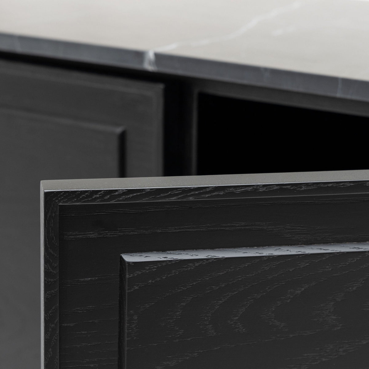 Yorke Highboard - Black Oak & Nero Marquina - Buffets & Sideboards Tolv Loom Collection Dubai
