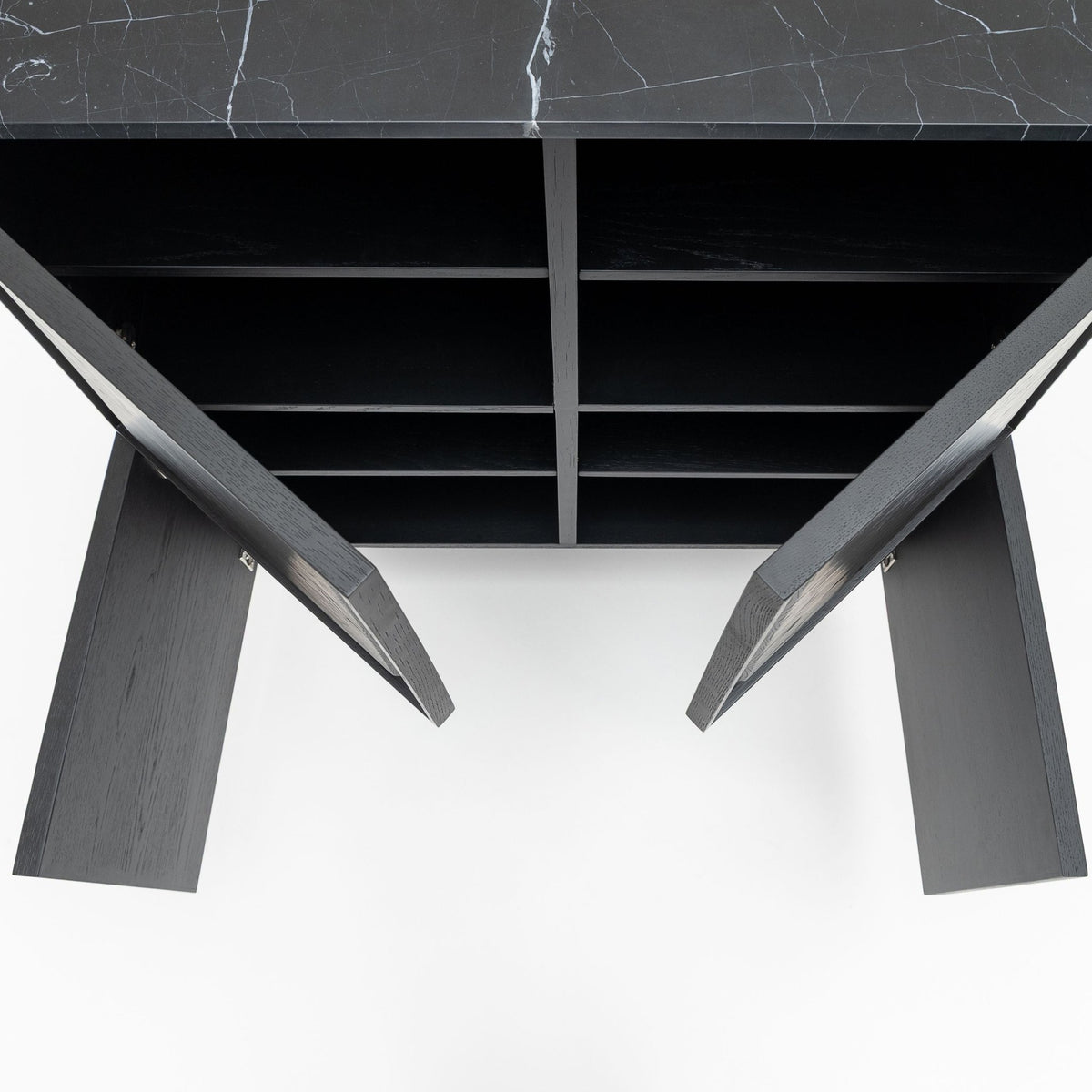 Yorke Highboard - Black Oak & Nero Marquina - Buffets & Sideboards Tolv Loom Collection Dubai