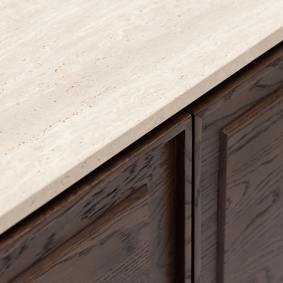 Yorke Highboard - Espresso Oak & Travertine - Buffets & Sideboards Tolv Loom Collection Dubai