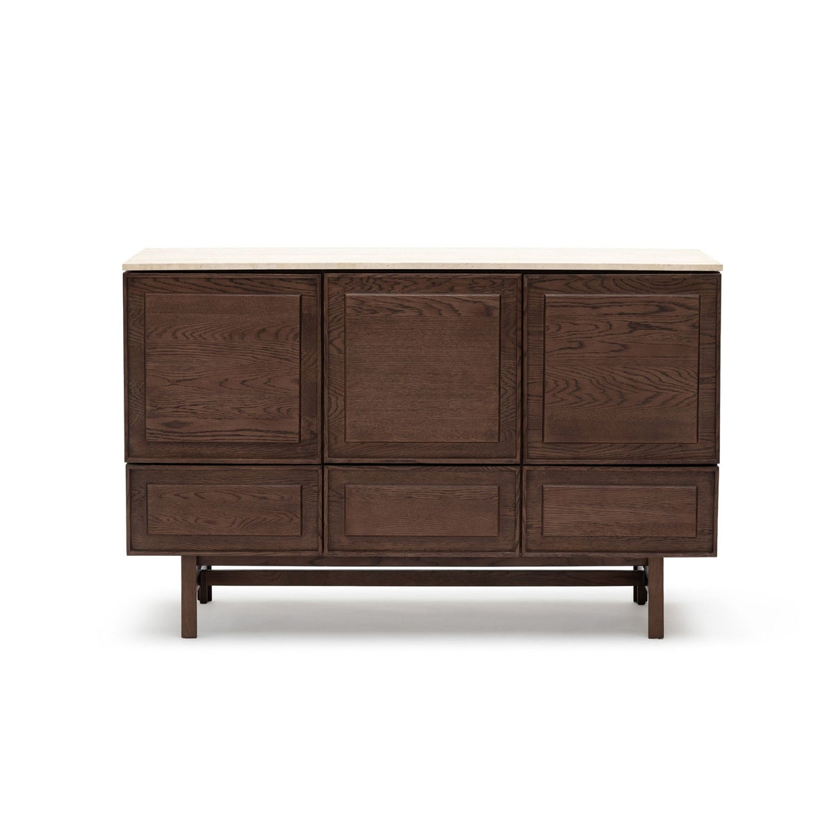 Yorke Highboard - Espresso Oak & Travertine - Buffets & Sideboards Tolv Loom Collection Dubai