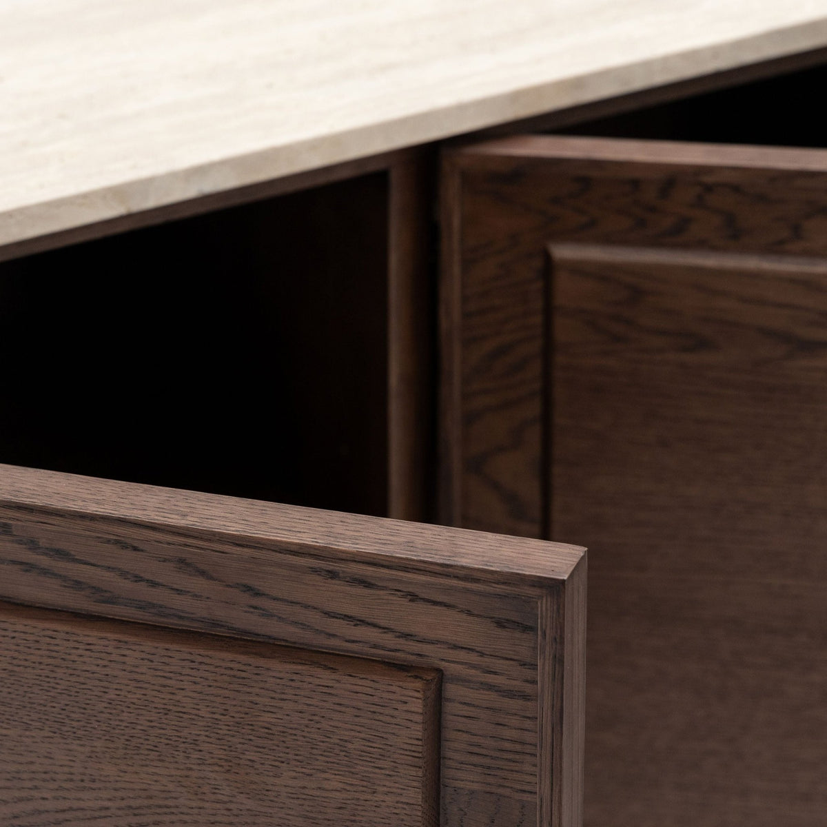 Yorke Highboard - Espresso Oak & Travertine - Buffets & Sideboards Tolv Loom Collection Dubai