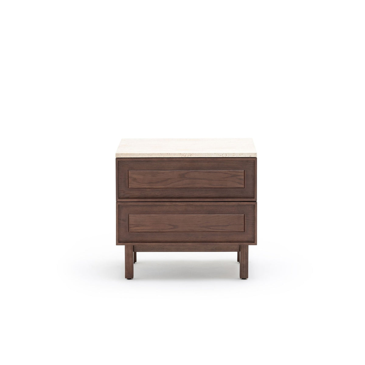 Yorke Nightstand - Espresso Oak & Travertine - Nightstands Tolv Loom Collection Dubai