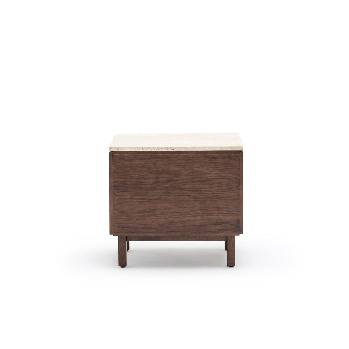 Yorke Nightstand - Espresso Oak & Travertine - Nightstands Tolv Loom Collection Dubai