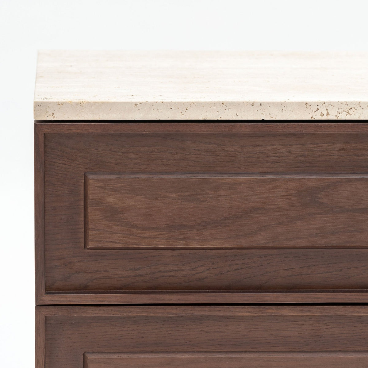 Yorke Nightstand - Espresso Oak & Travertine - Nightstands Tolv Loom Collection Dubai