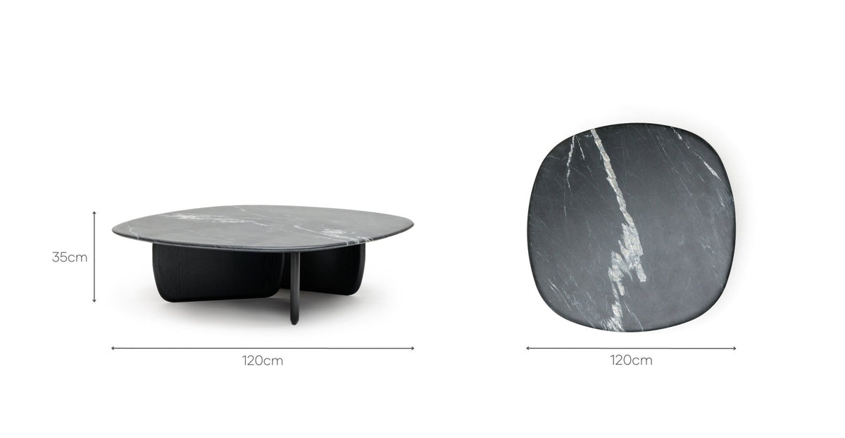 Eden Coffee Table 120 - Black Oak & Nero Perlato