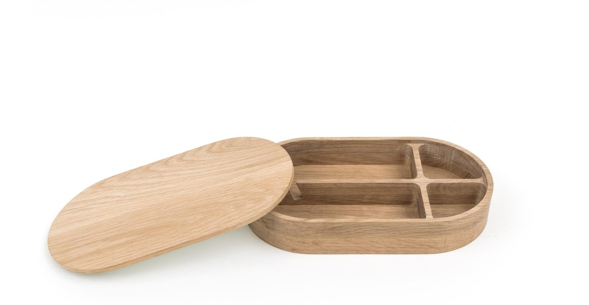 Lea Oval Jewelry Box - Natural Wood
