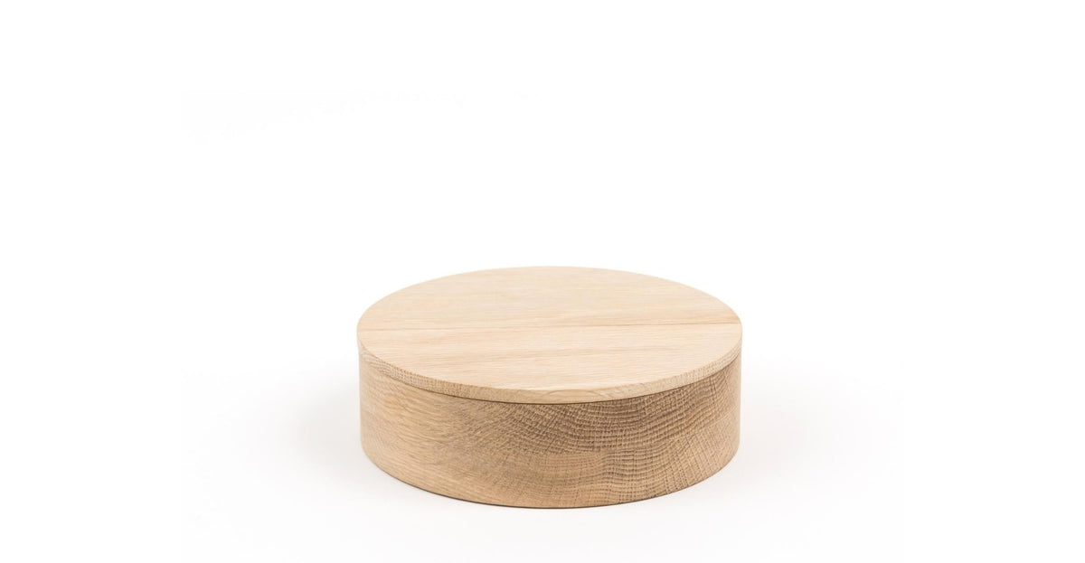 Lea Round Jewelry Box Small - Natural Wood