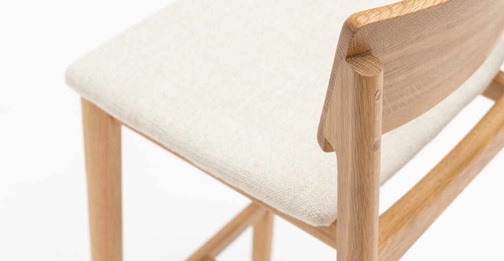 Poise Counter Chair - Light Oak & Oatmeal.