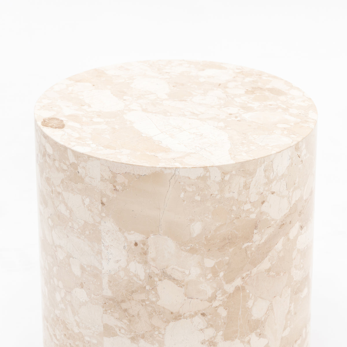 Nuba Cylinder Side Table - Kunis Breccia Marble