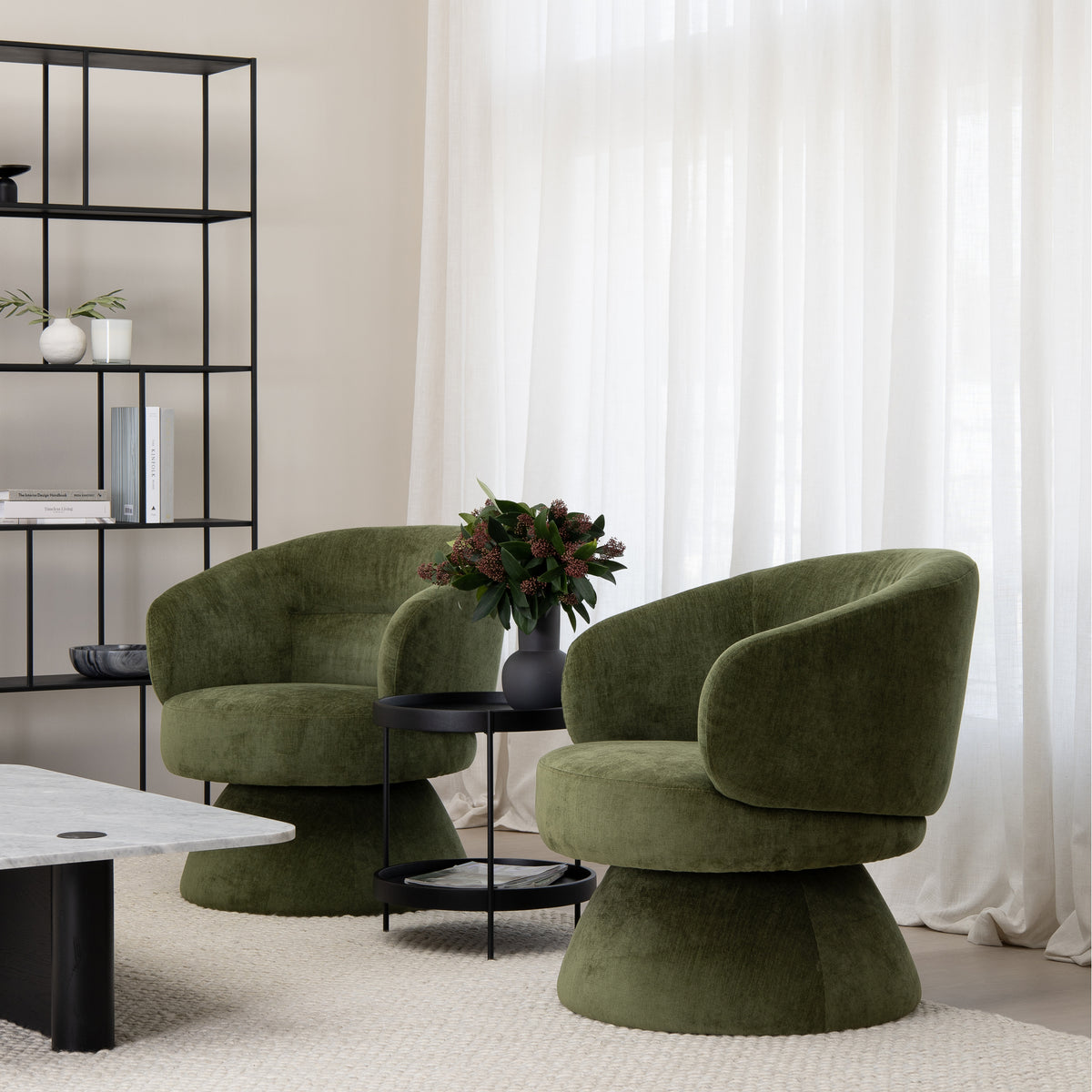 Gwen Swivel Chair - Moss