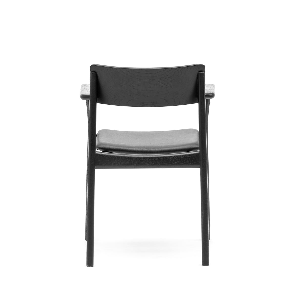 Poise Armchair - Black Oak & Charcoal Leather