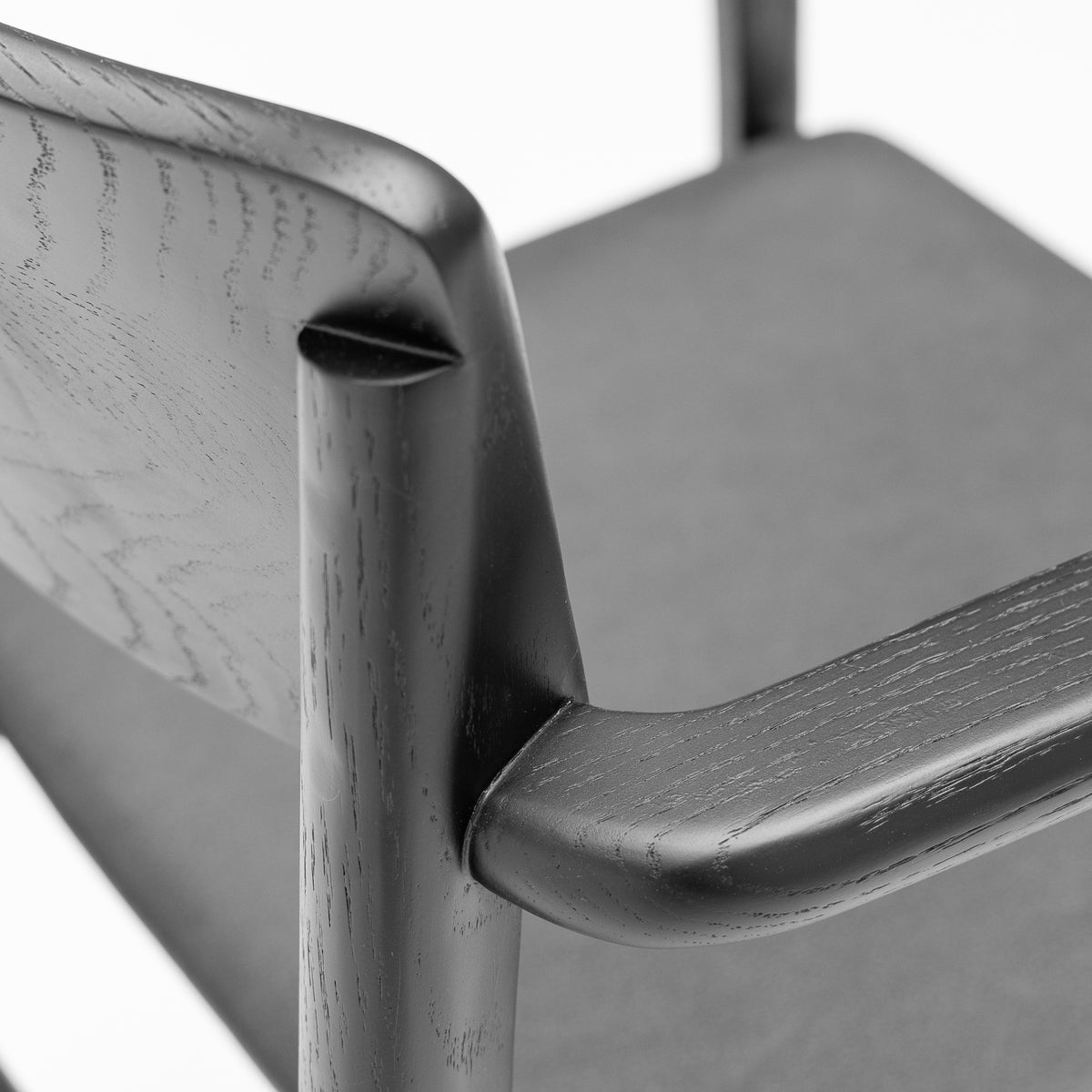 Poise Armchair - Black Oak & Charcoal Leather