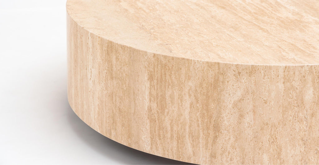 Nuba Round Coffee Table - Travertine.