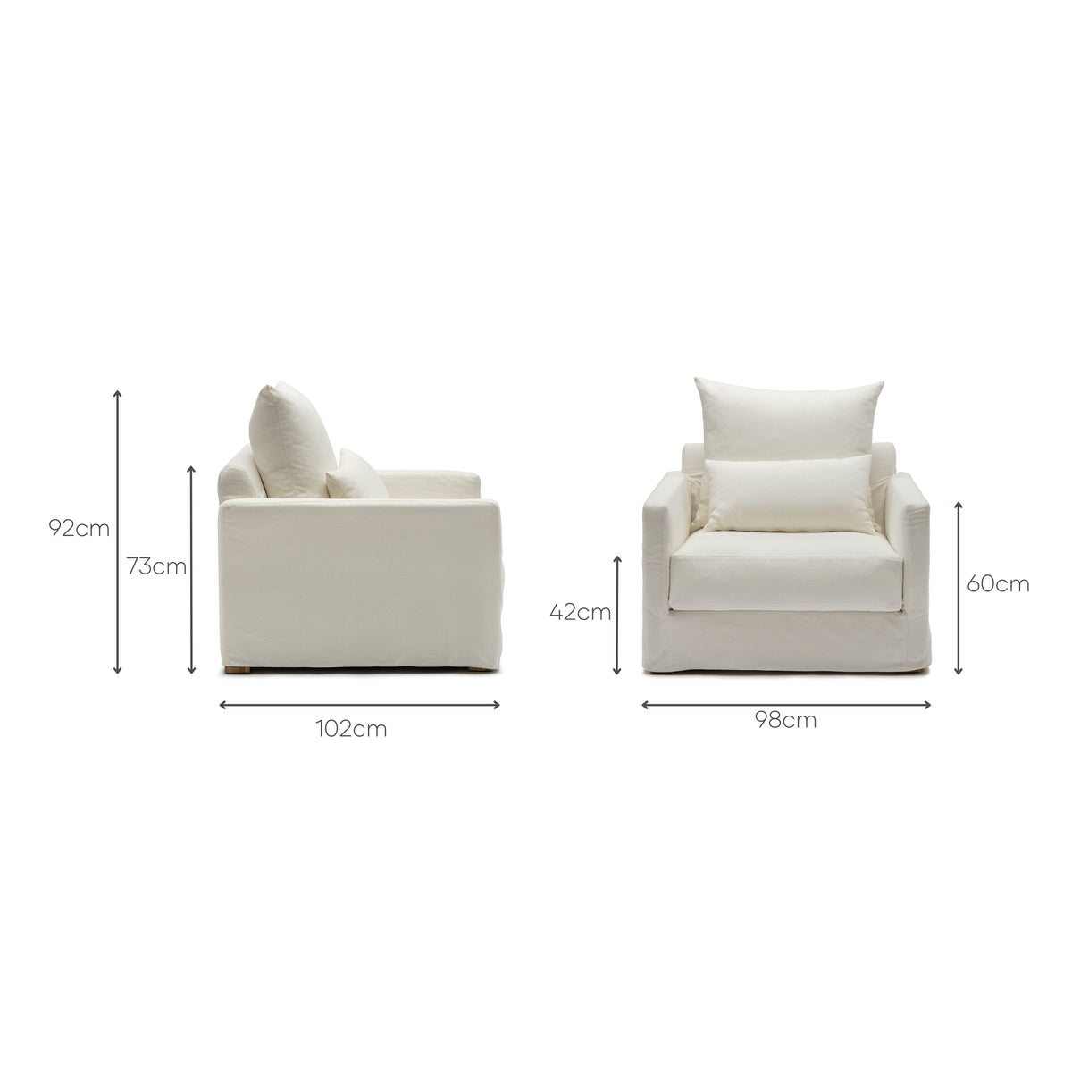 Sloopy Armchair - Summer Ivory