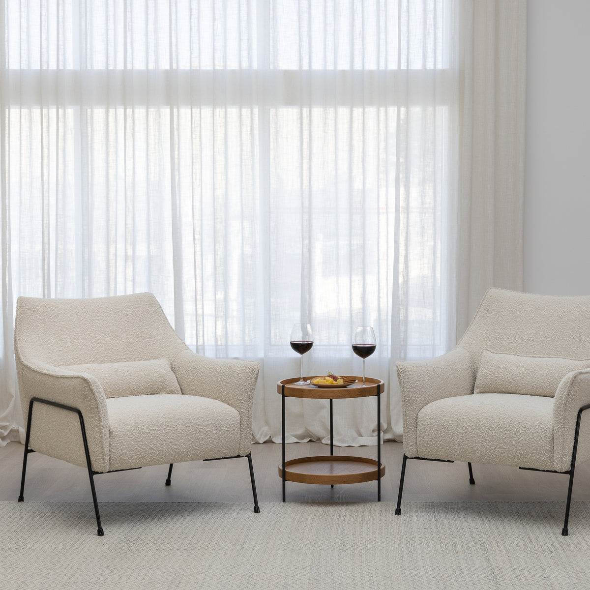 Kubik Accent Chair - Ivory Boucle