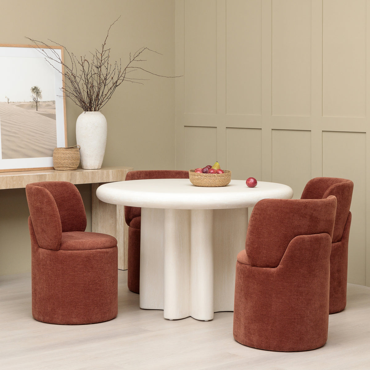 Odette Swivel Chair - Bordeaux