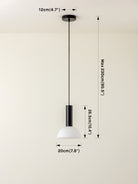 Silio - 1 Light Matt Black And Opal Pendant