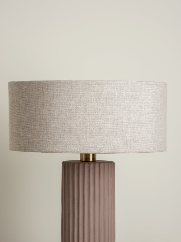 Avero - Medium Taupe Ribbed Concrete Table Lamp.