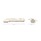 Islet Extra Large L Shaped Sofa - Light Oak & Cobbler Panna Cotta