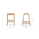Aha Counter Stool - Blonde Oak & Canyon Leather - Bar & Counter Stools Natadora Loom Collection Dubai