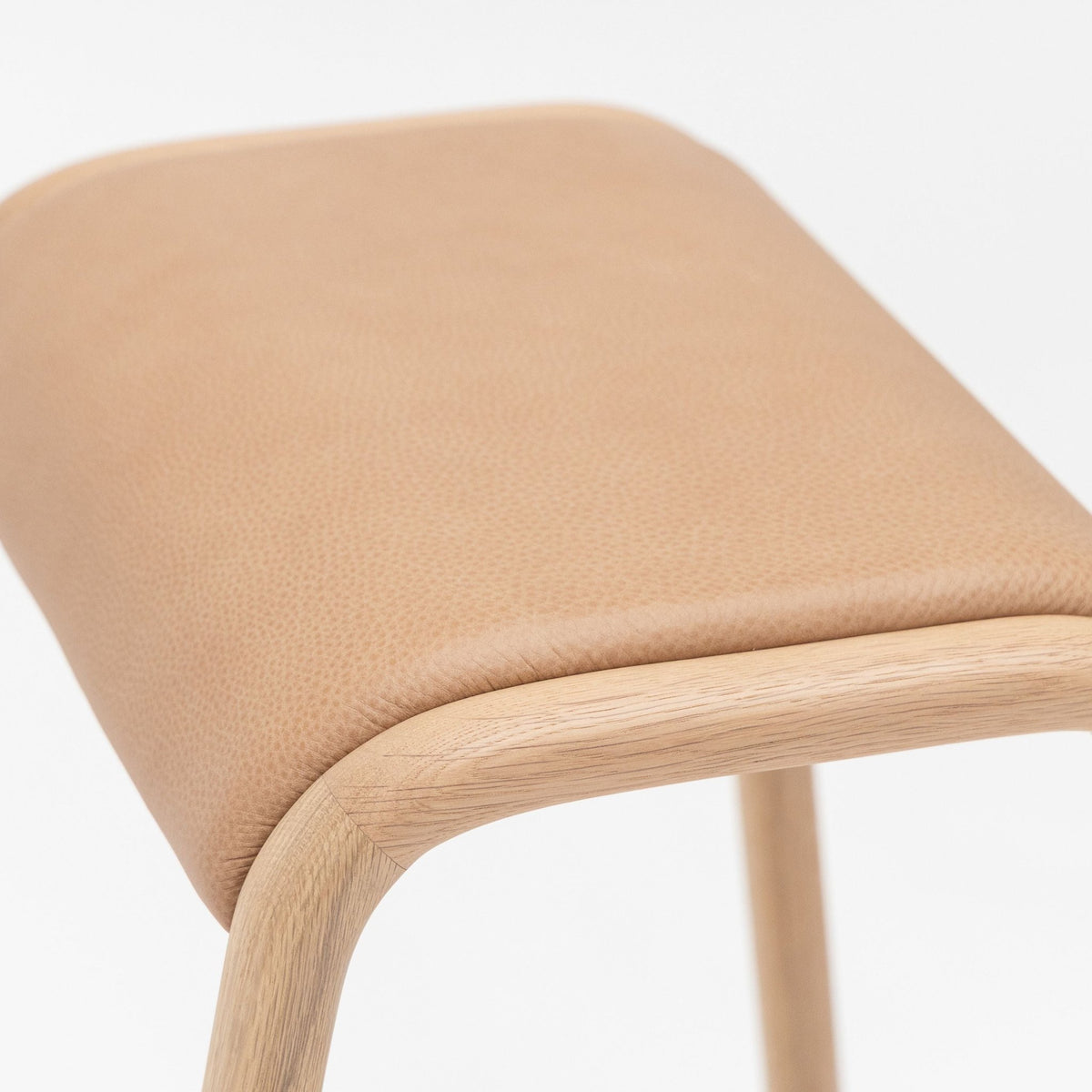 Aha Counter Stool - Blonde Oak & Canyon Leather - Bar & Counter Stools Natadora Loom Collection Dubai